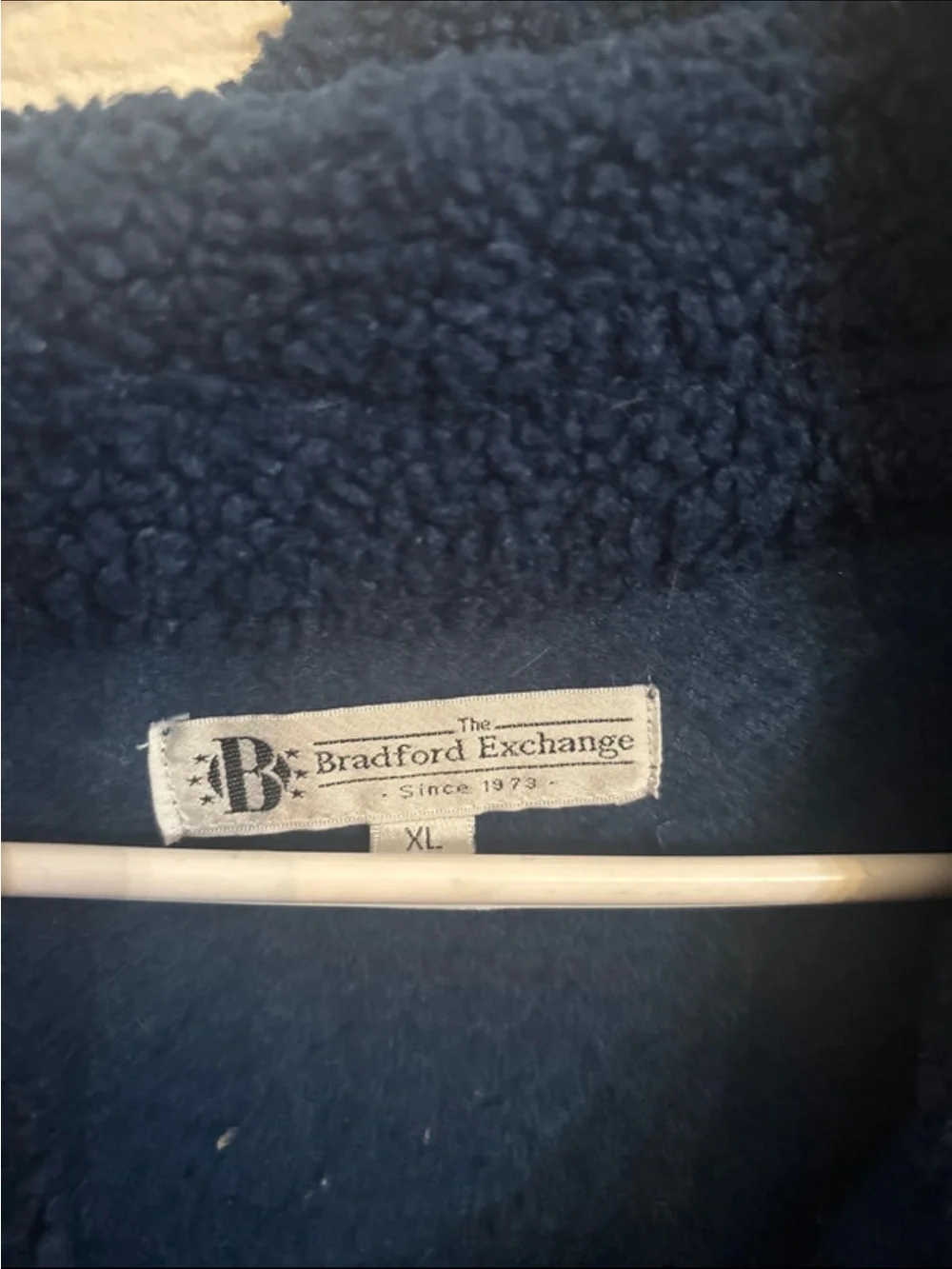 The Bradford Exchange Navy Blue Sherpa Jacket with Kitten Embroidery